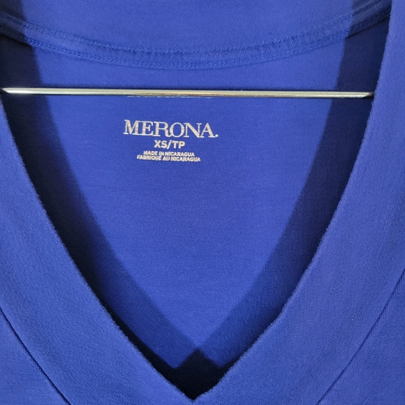 Women's Merona Royal Blue V-Neck Short Sleeve Shirt, Size XS - Picture 3 of 5
